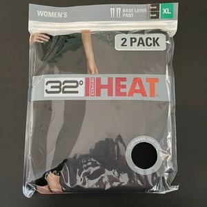 32 Degrees Heat, 2 pack women’s base layer pants. XL BLACK